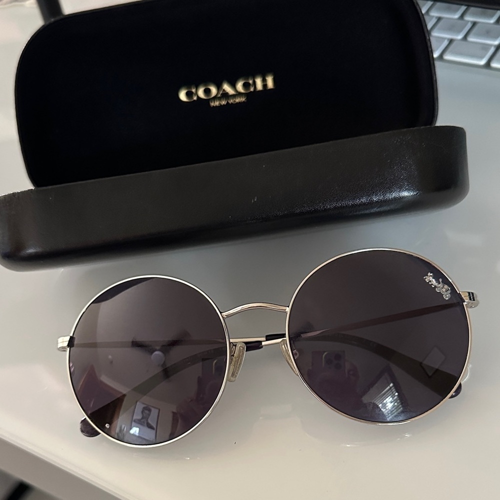 Coach Black Round Sunglasses with Case